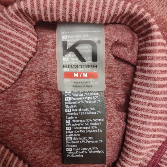 Kari Traa dark red burgundy lightweight long sleeve base layer top womens Medium - Picture 7 of 8